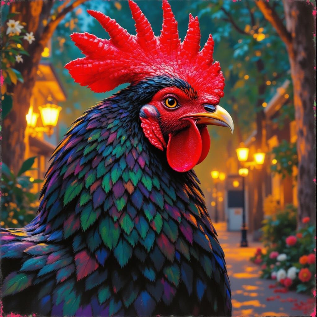 Halloween Rooster with Hypervibe Style