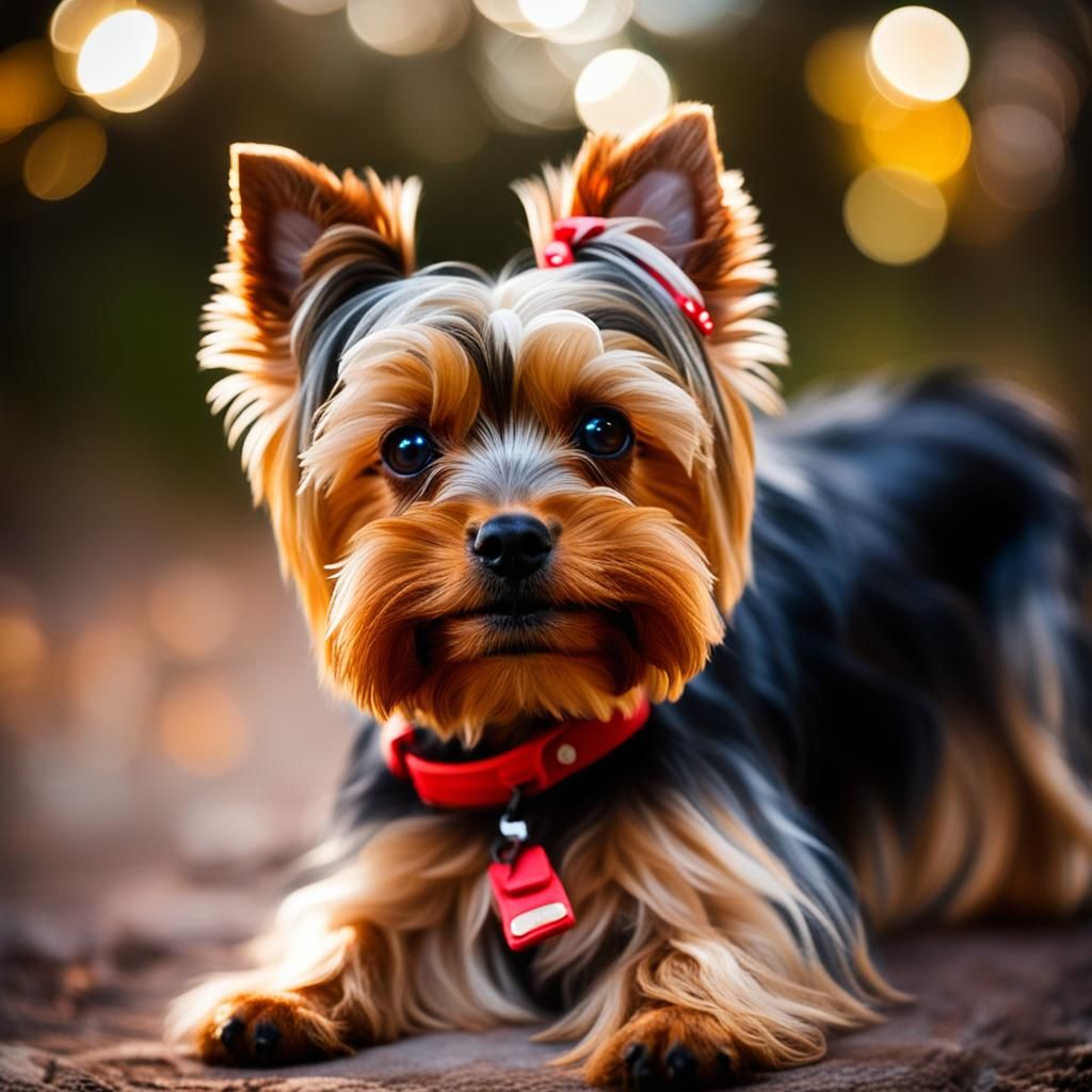 Yorkie Portrait in Professional Photography Style