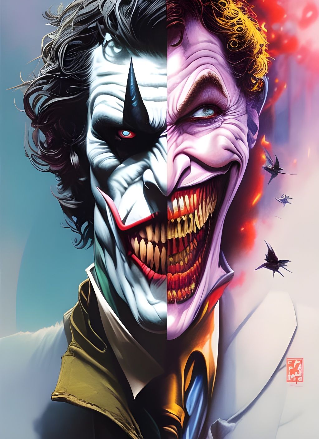 Crayon Caricature of The Joker as Album Art