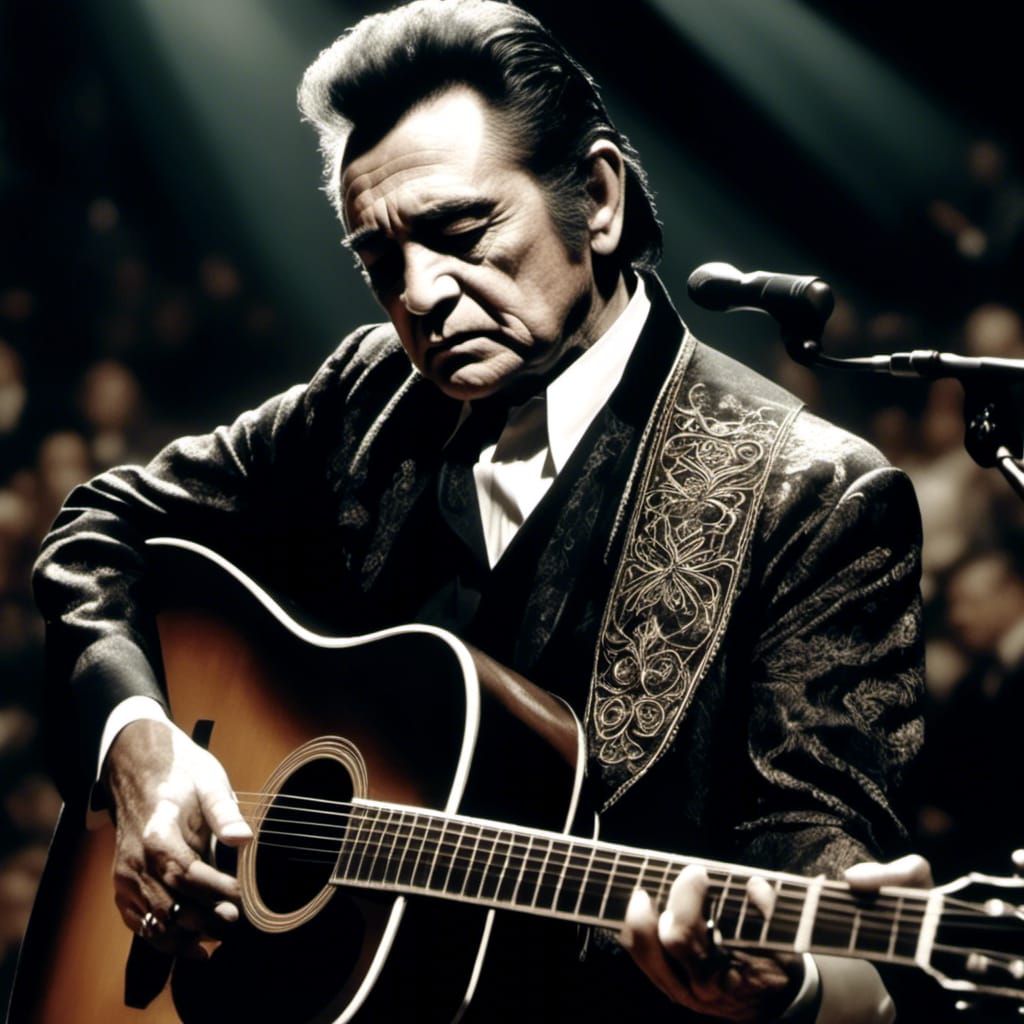 Johnny Cash Performs in a Dark Fantasy World