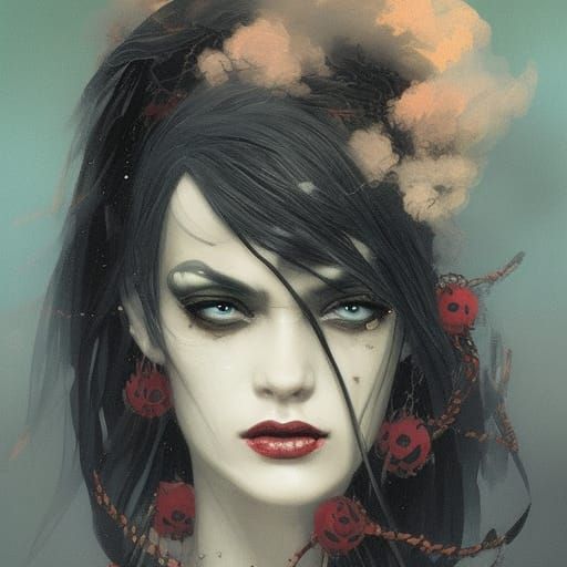 Woman with Wreath and Gypsy Card