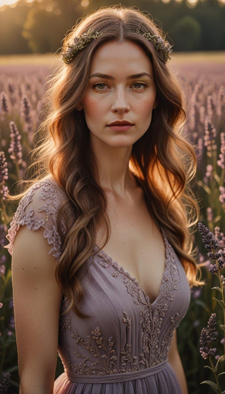 Dreamy Lavender Portrait in Soft Pastel Hues