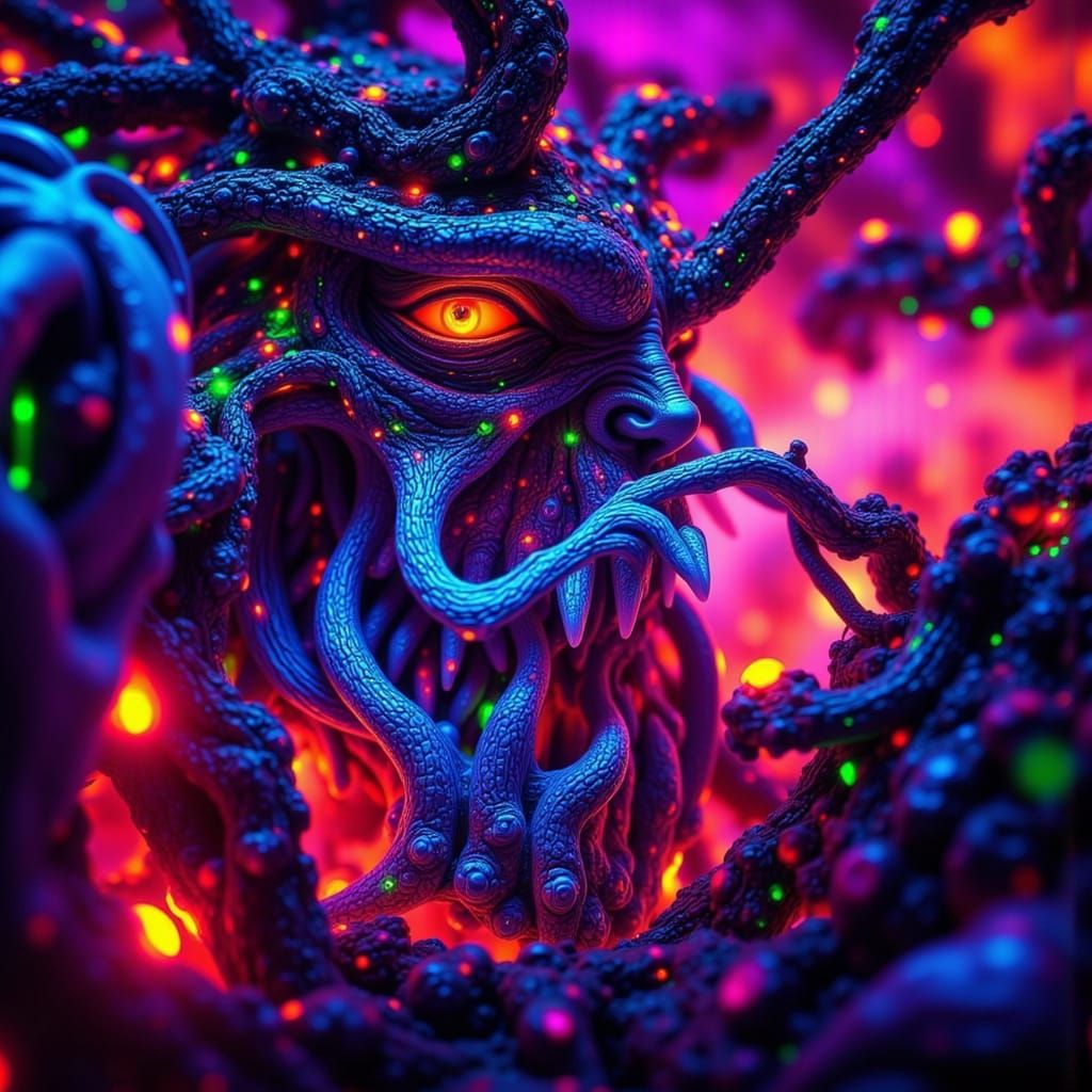 Nightmare Dreamscape with Surreal Apparitions in Hyperrealis...