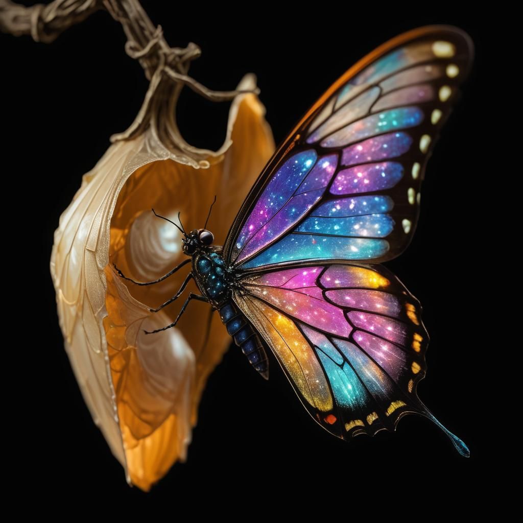 Enormous Glowing Wings Radiate Light