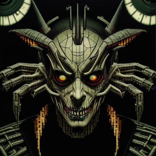 Analog Horror Glitch: Demonic Close-Up in Liminal Space