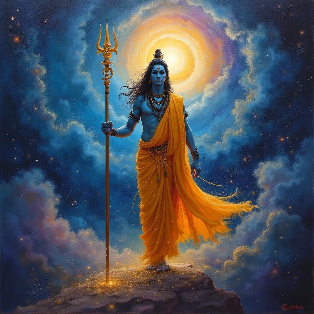 Majestic Lord Shiva in Cosmic Glory
