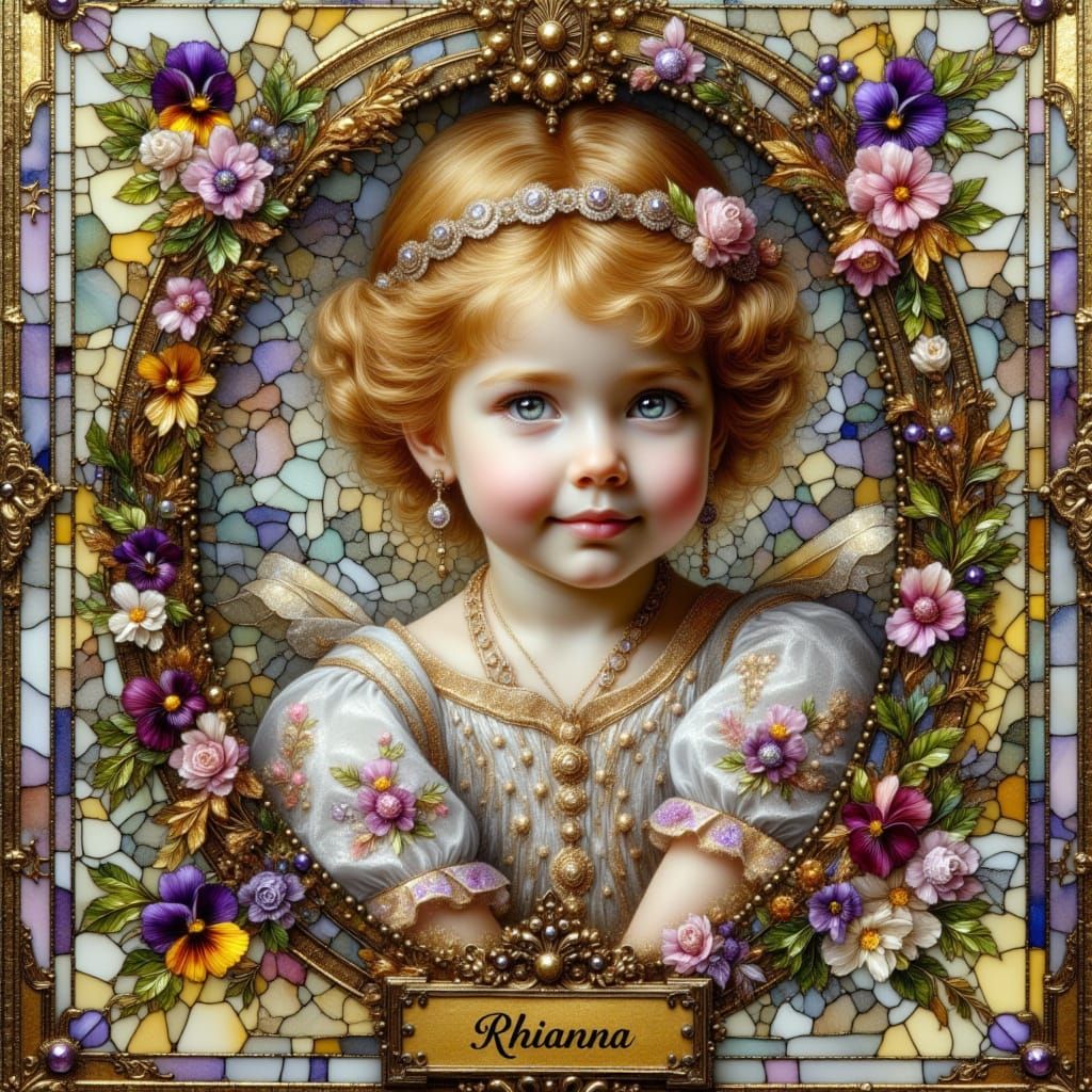 Baby in Cameo, Miniature Painting in Impressionistic Style