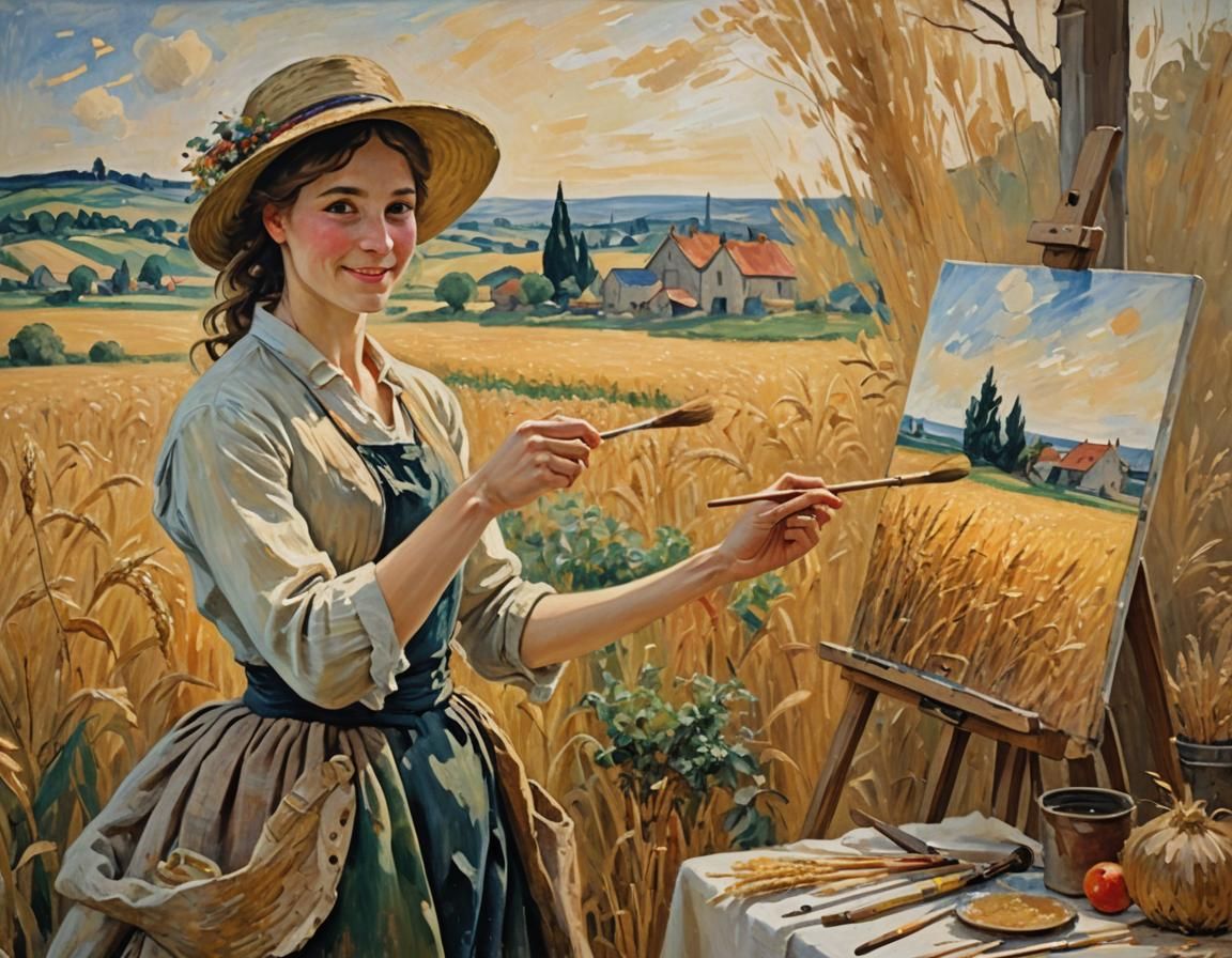 I am painting with 2 brushes...