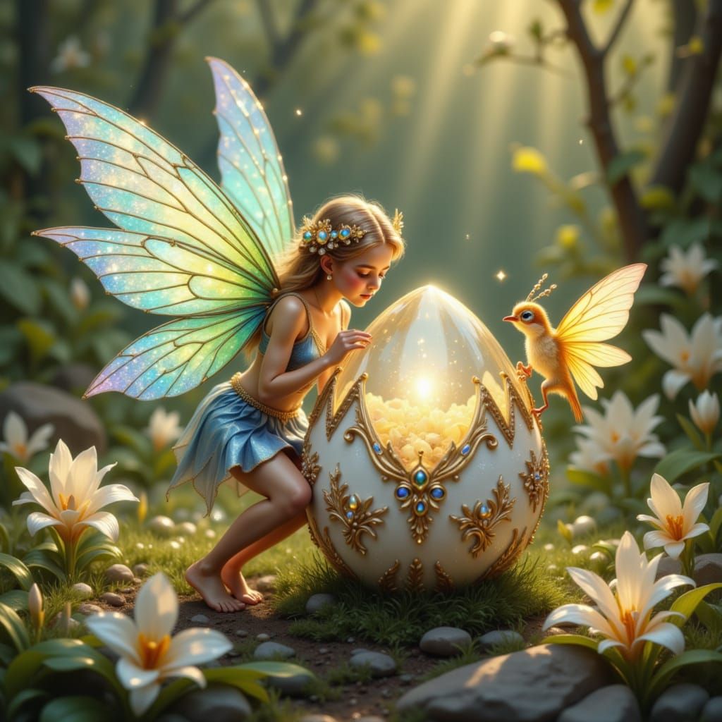 Opalescent Fairy Emerges from Egg