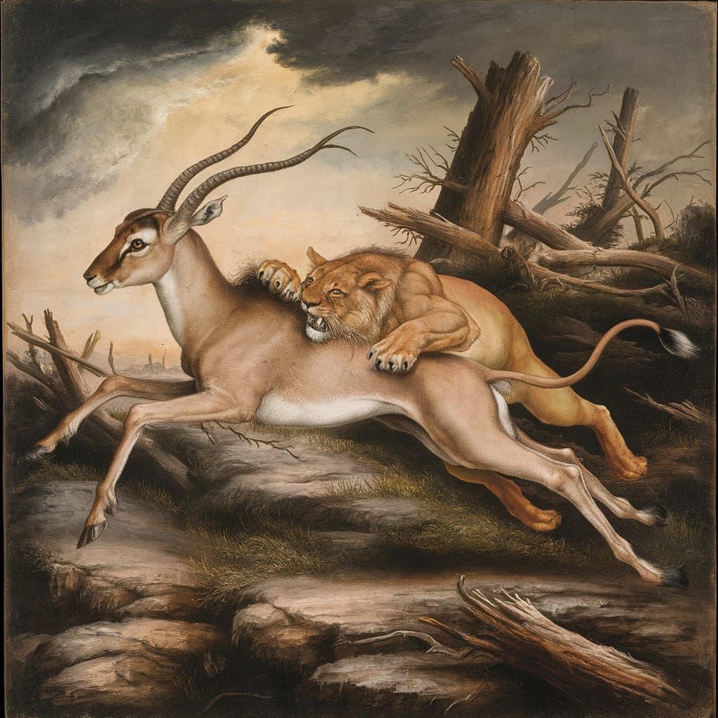 Antelope Hunt in the Style of Dürer