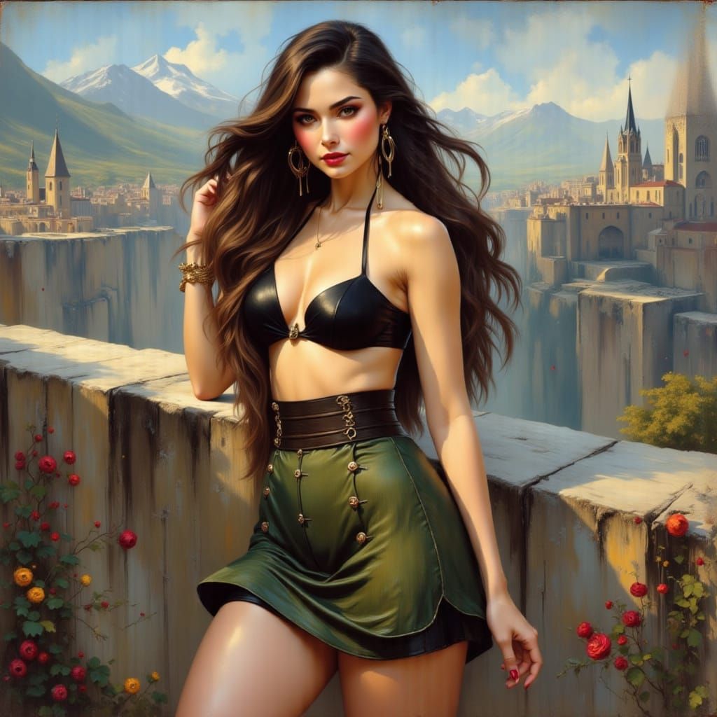 Beautiful Woman in a Daring Miniskirt