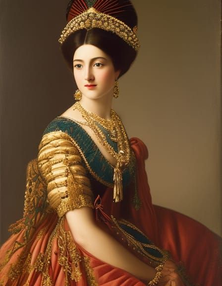Beautiful Young Woman in Renaissance Style Photo