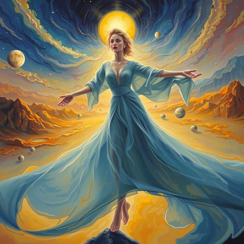 Dreamlike Ethereal Scape with Aurora Lights