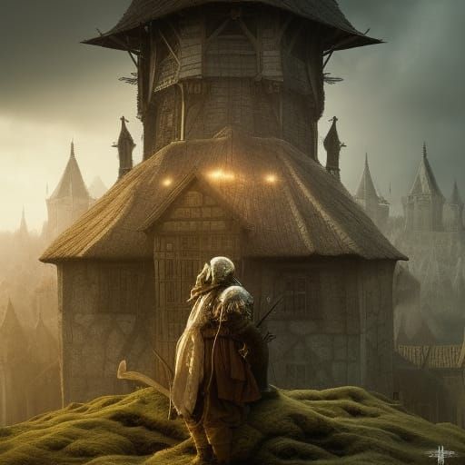 Dark Fantasy Medieval Serf in Digital Matte Painting
