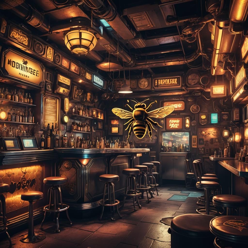 Honey Bee Dive Bar in 50s Fantasy Style