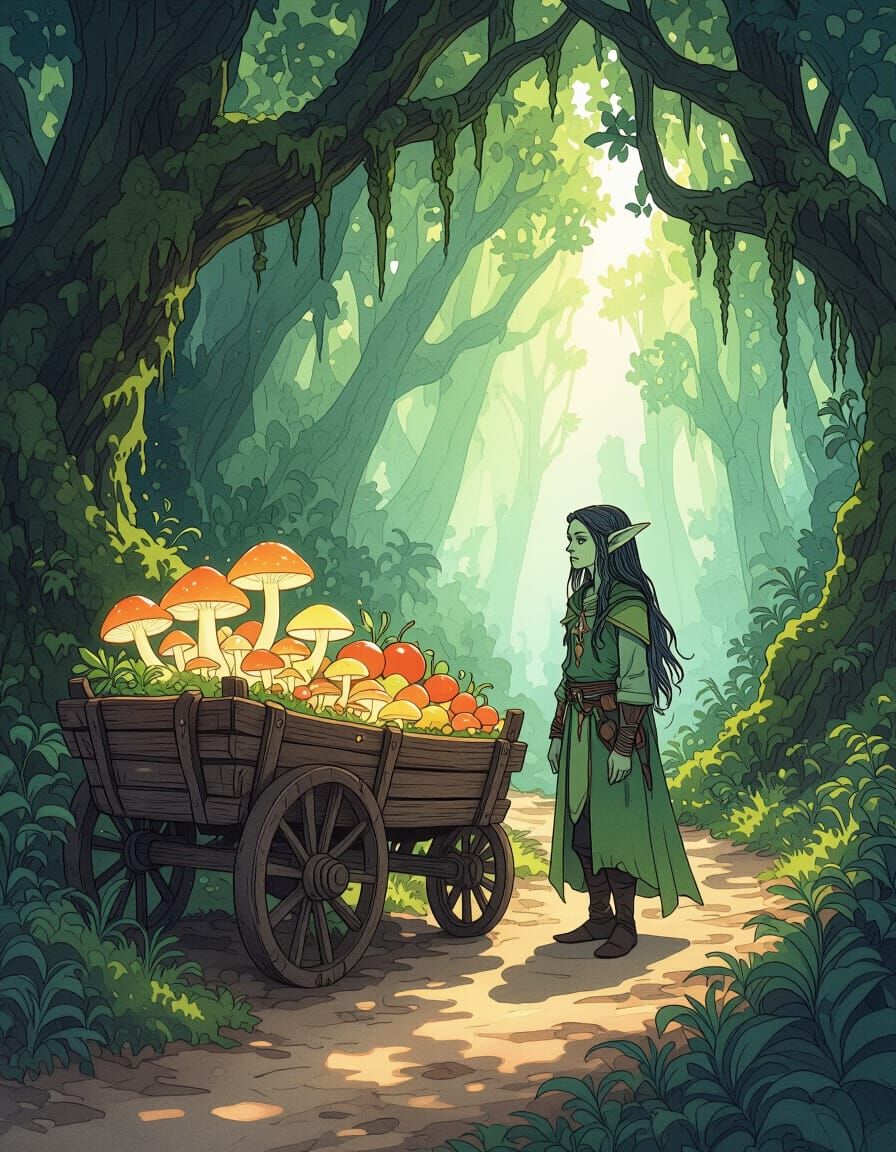 Wood Elf's Cart of Bioluminescent Treasures