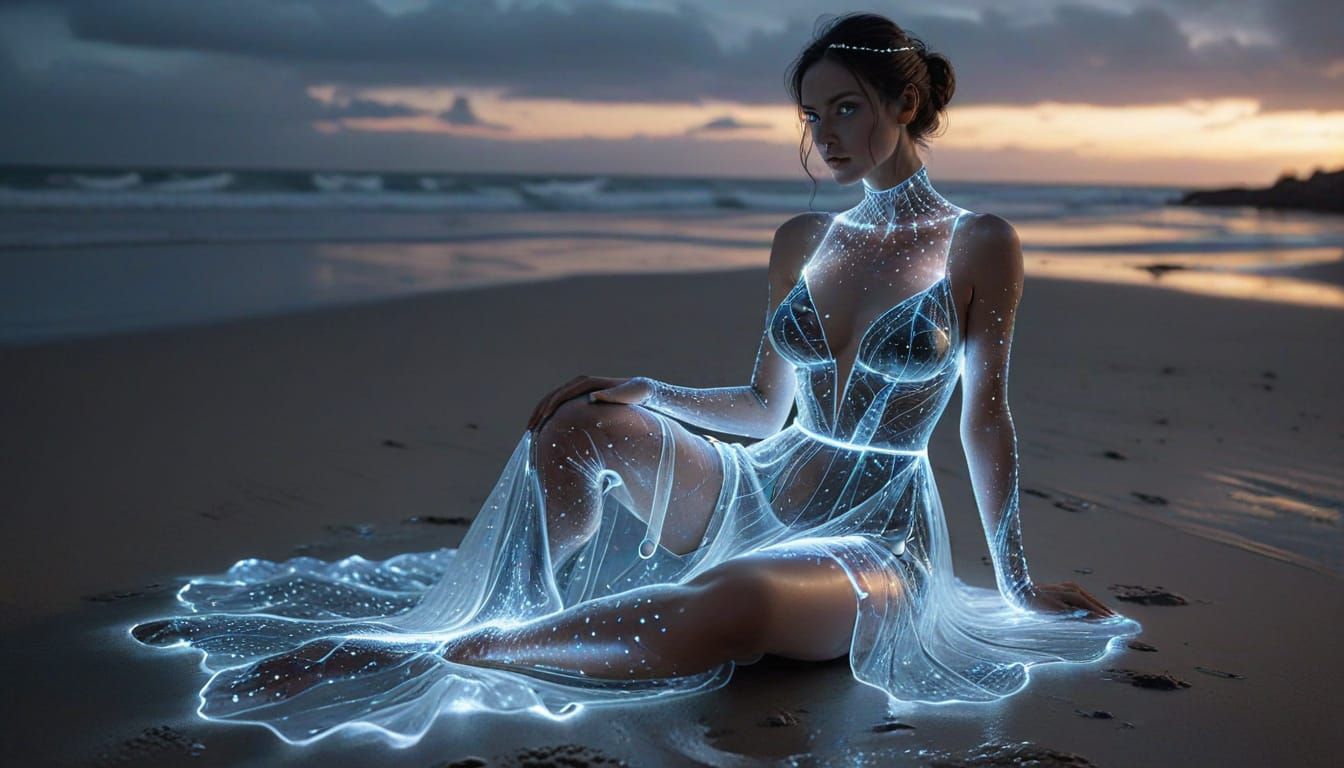 Serene Summer Night Optical Illusion Art