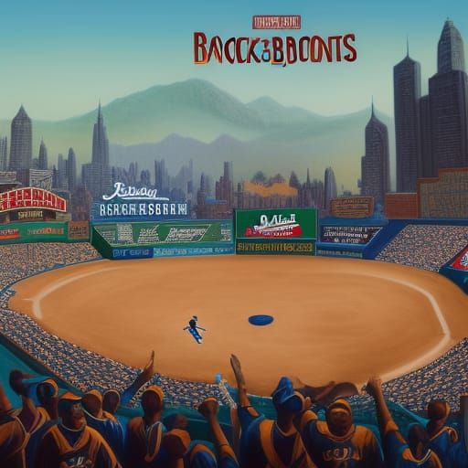 Jackie Robinson in Detailed Matte Painting Style