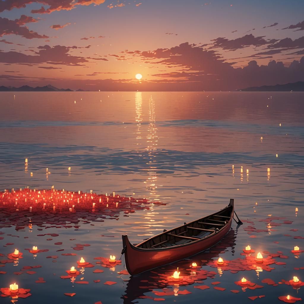 Anime Key Visual: Sea of Floating Candles