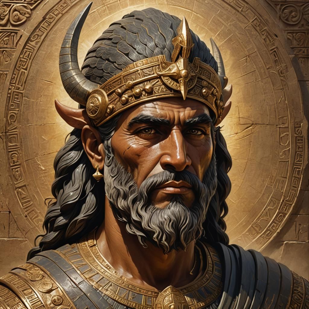 Ancient Mesopotamian Royal Archer Demon in Babylonian Style