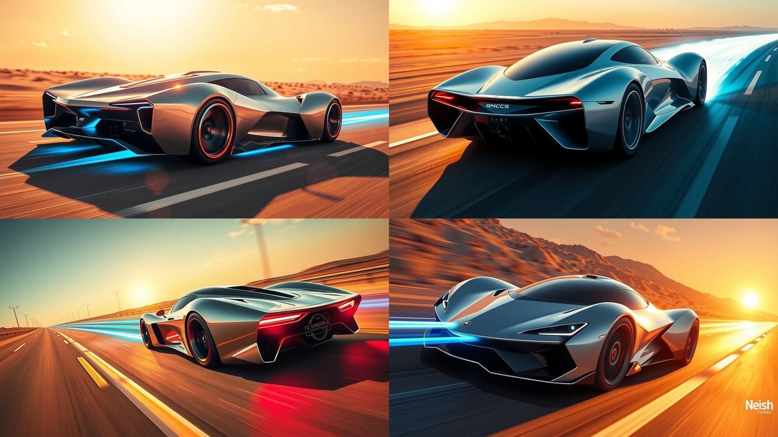 Futuristic Supercar Speeds Down Highway in Cyber Formula Sty...