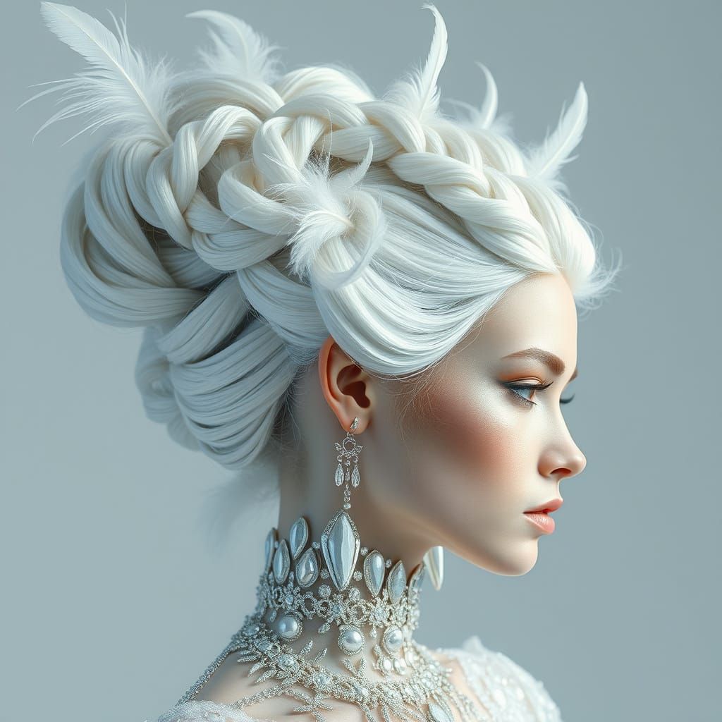 Futuristic Goddess with Gravity-Defying Hair
