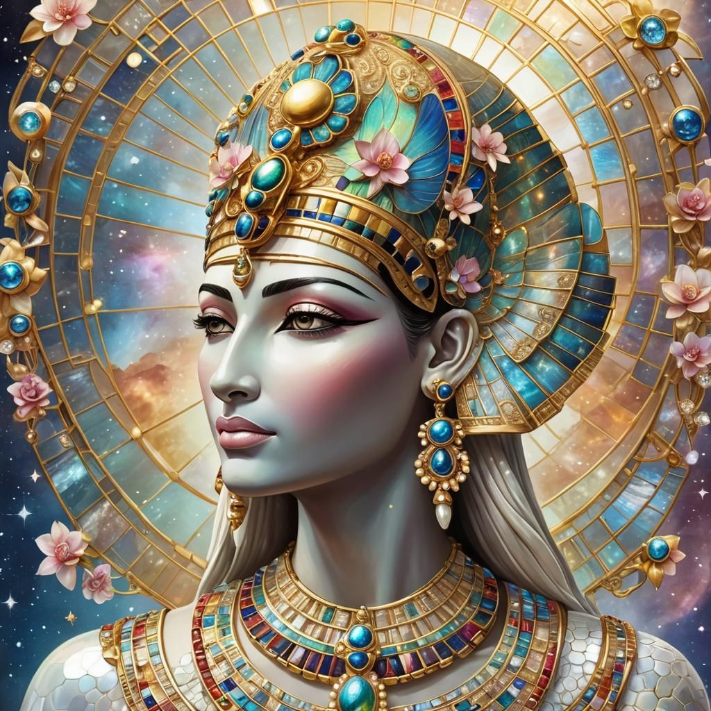 Iridescent Egyptian Goddess Isis Jewelry 3D Render