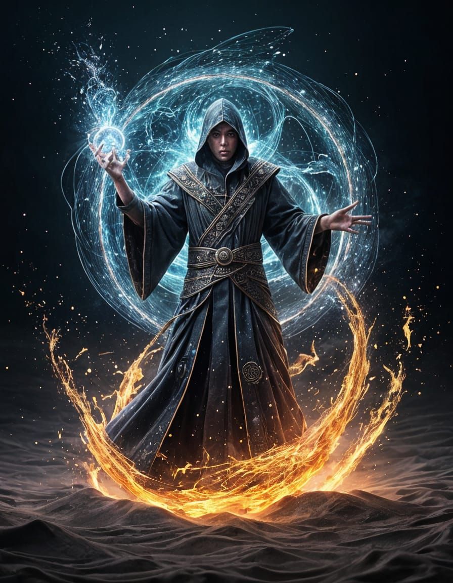 Elemental Mage in a Dynamic Circle of Power