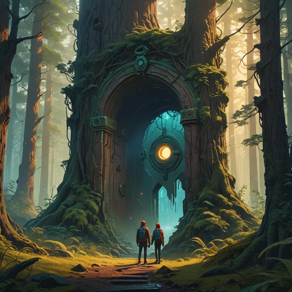 Mysterious Portal in Forest: Fantasy Concept Art
