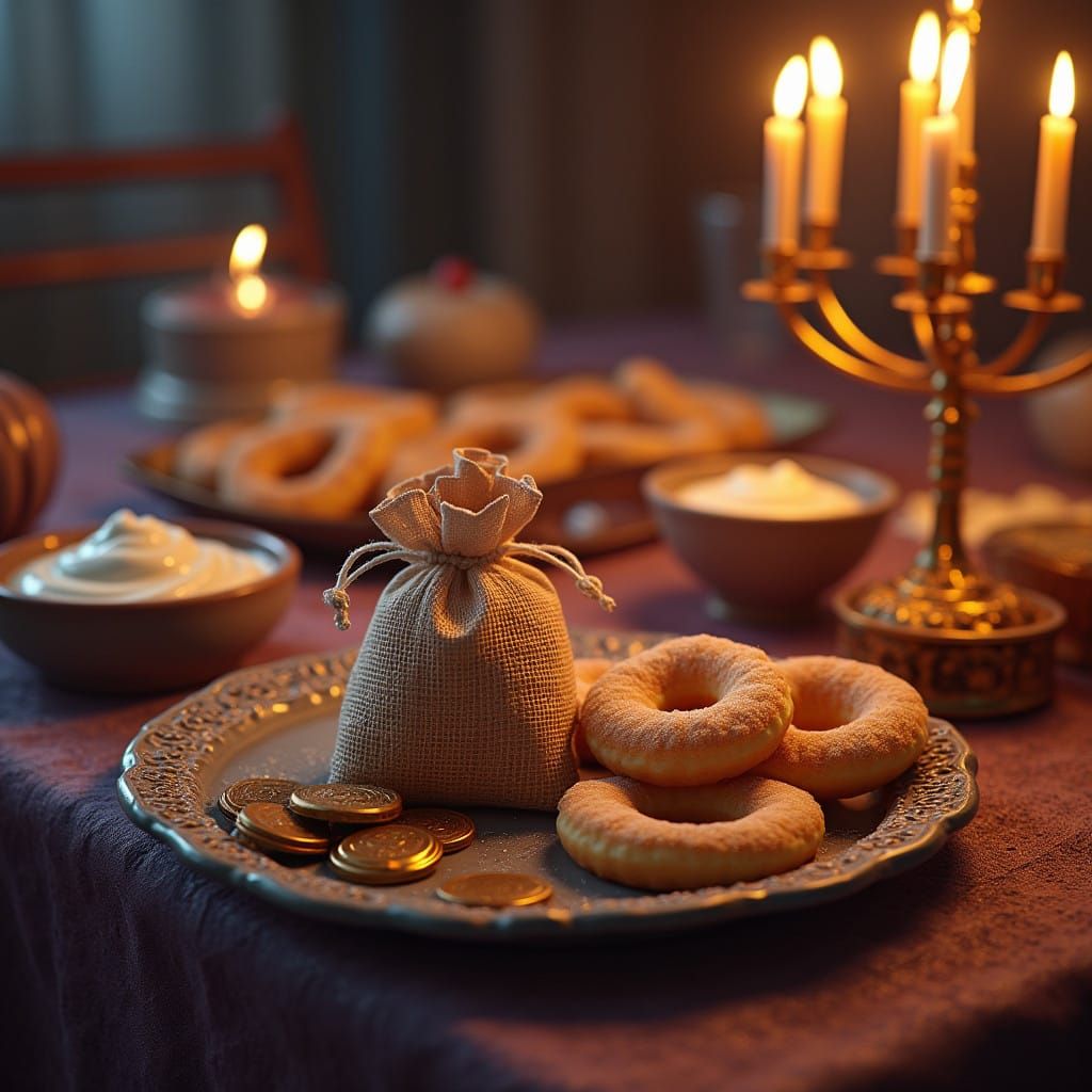 Hanukkah Celebration in Vibrant Splendor