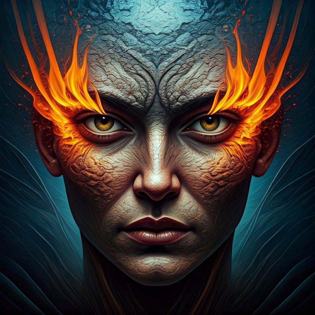 Surreal Elemental Portrait in Dreamlike Abstraction