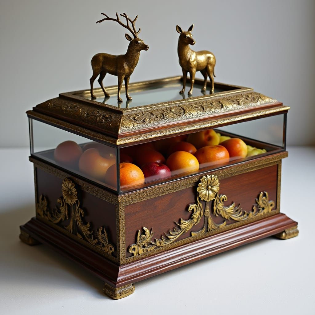 Luxurious Fruit Box with Brass Details