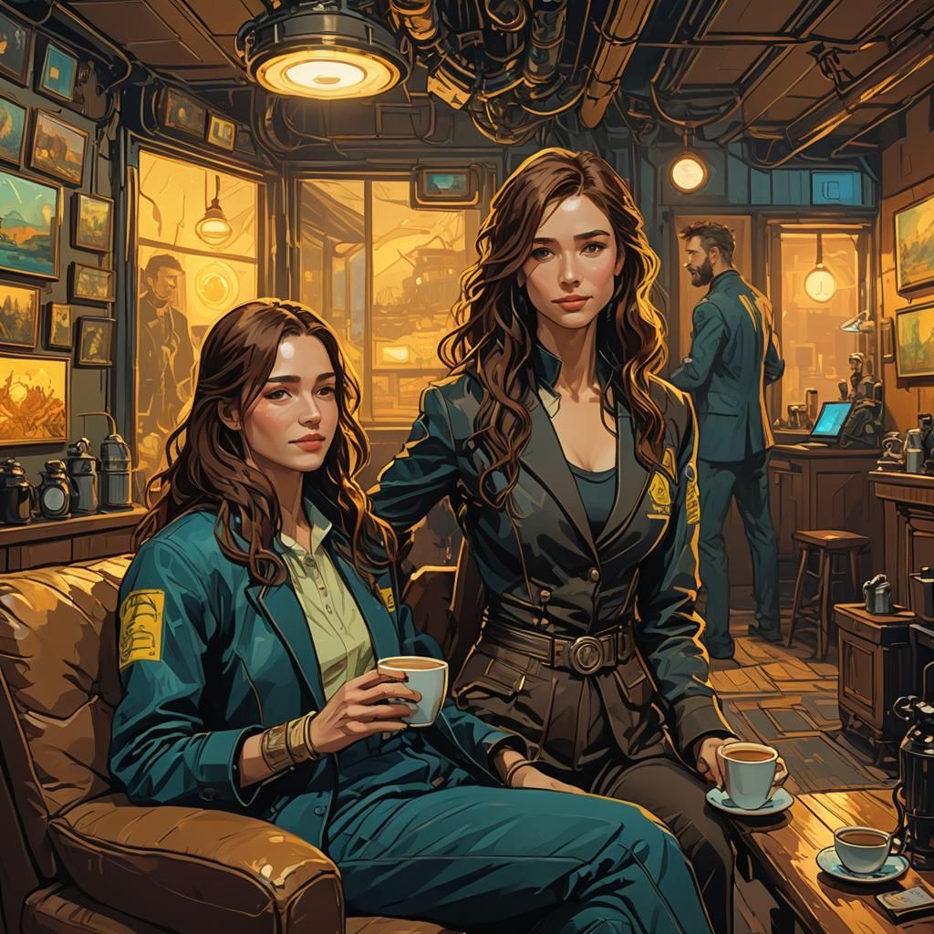 Impressionist Sunlit Living Room Scene