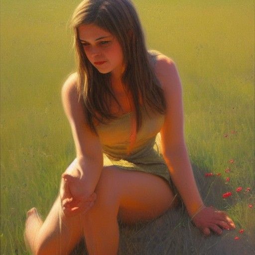 Bunny Girl in Oil Painting Style