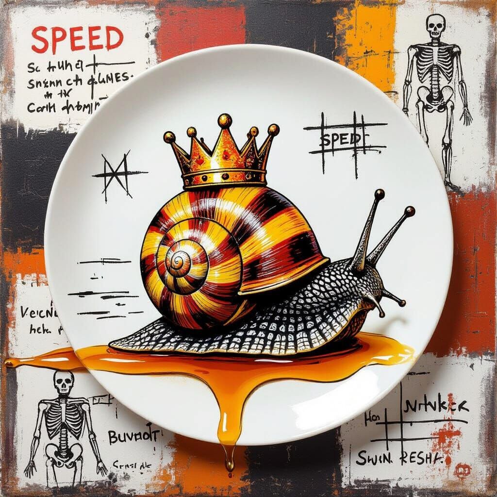 Basquiat-Inspired Snail Races Through Syrup