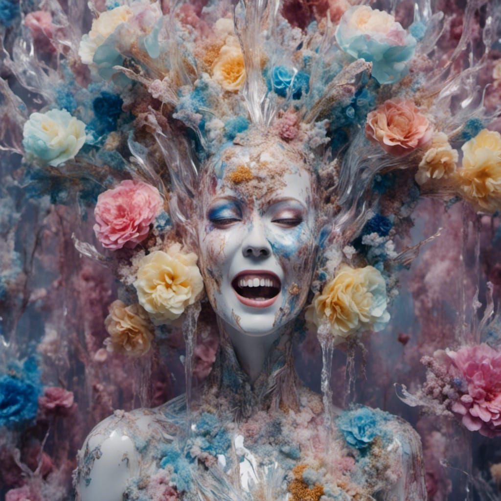 Macabre Glass Scream: An AI-Generated Image