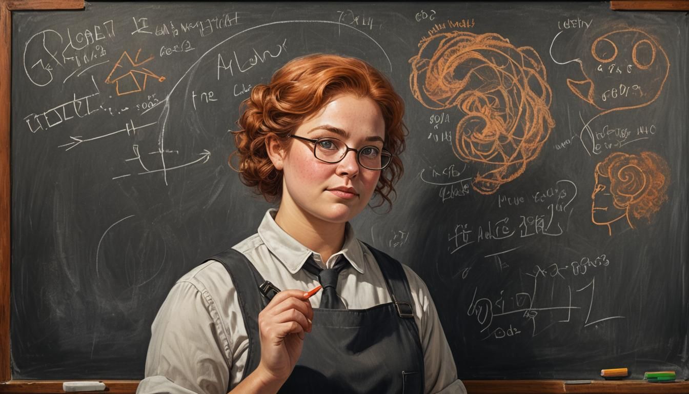 Zoology Teacher with Chalk: Hyperrealistic Concept Art