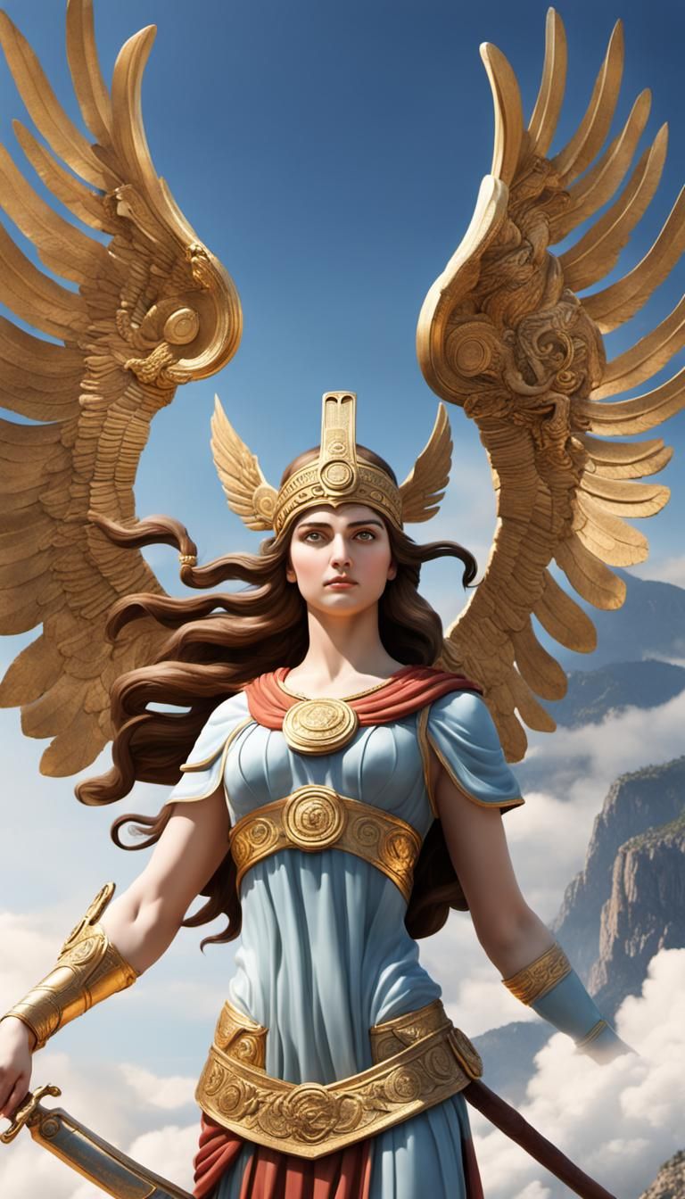Athena, Goddess of the Hunt, on Mount Olympus