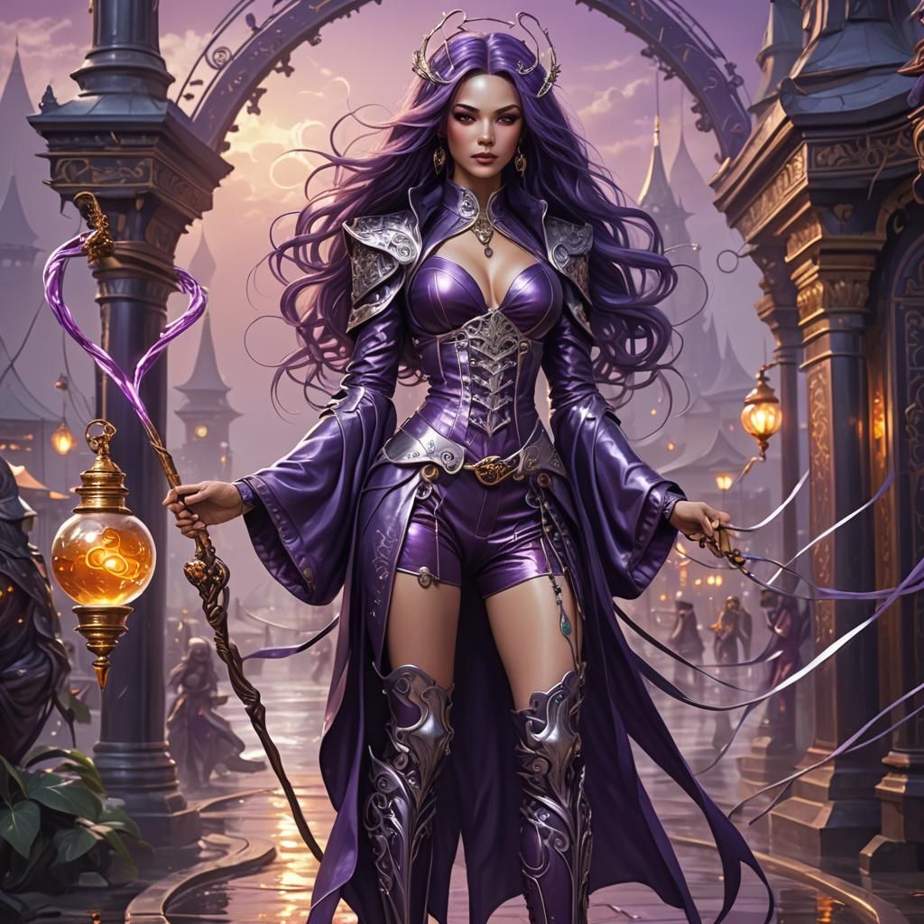 Beautiful Cultivator Woman with Electric Whip