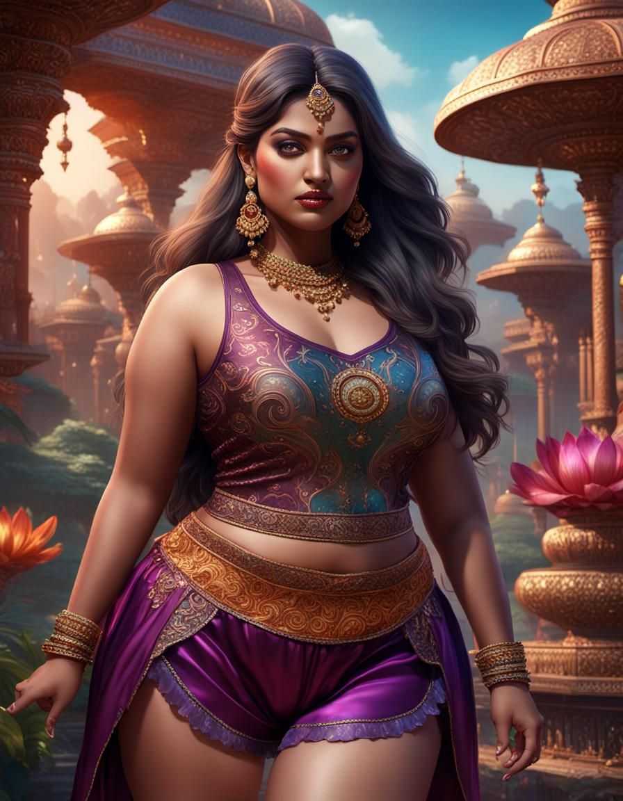 Indian Fantasy Beauty in Detailed Matte Painting