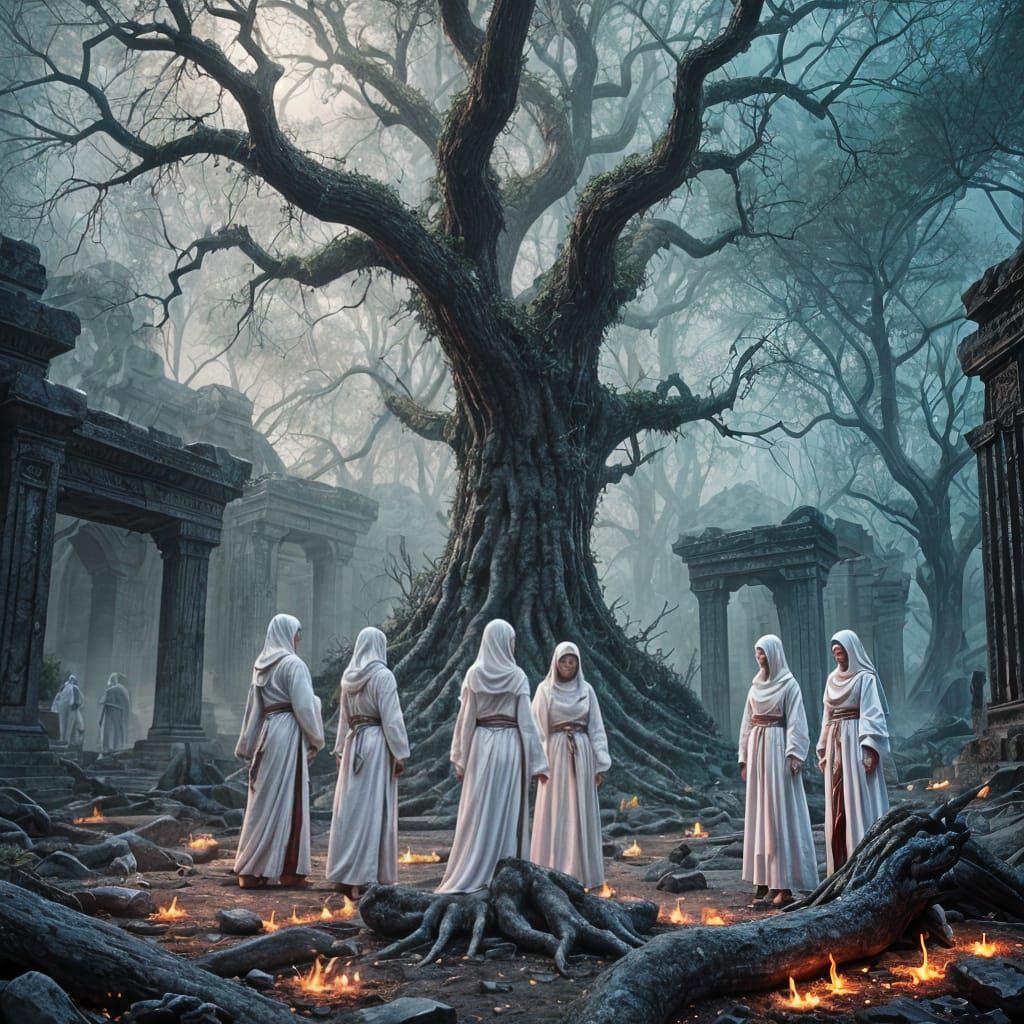 Cult Ambush in Necropolis: Fantasy Concept Art