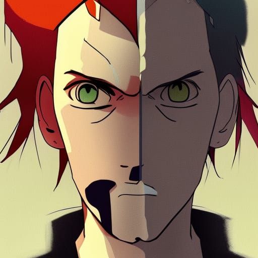 PewDiePie as Two-Face in Anime Style