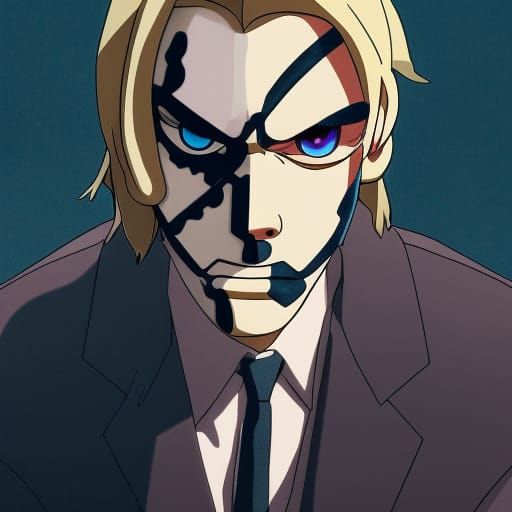 PewDiePie as Two-Face in Anime Style