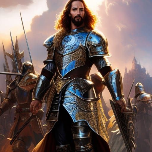 Armored Jesus Knight in Rococo Style