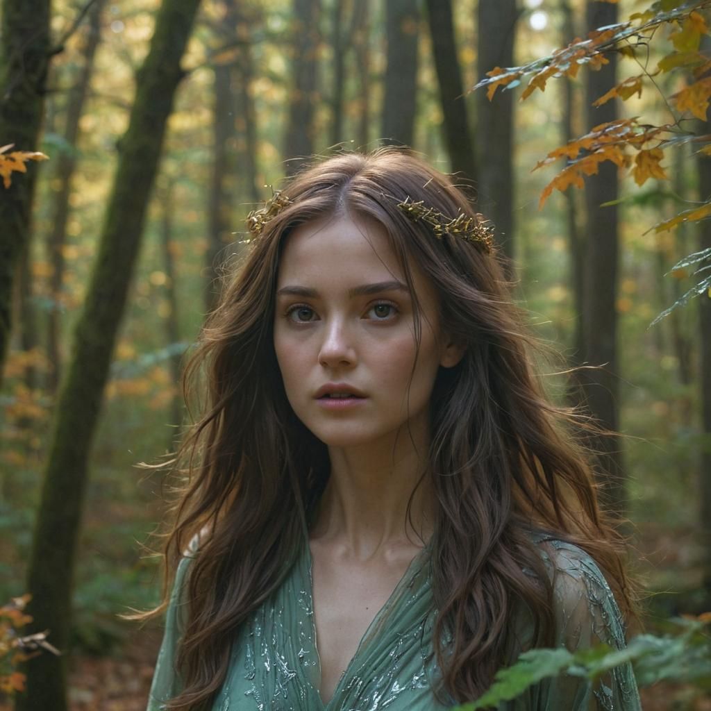 Ethereal Spirit Emerges from Forest Portal