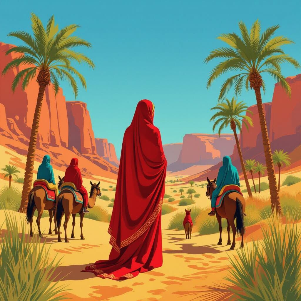 Wadi Goddess Protecting Travelers in Earthy Tones