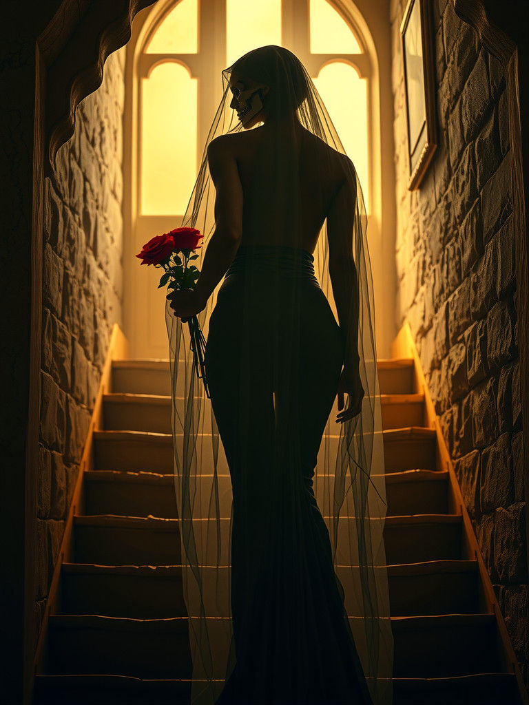 Ethereal Specter Ascending Gothic Stairs