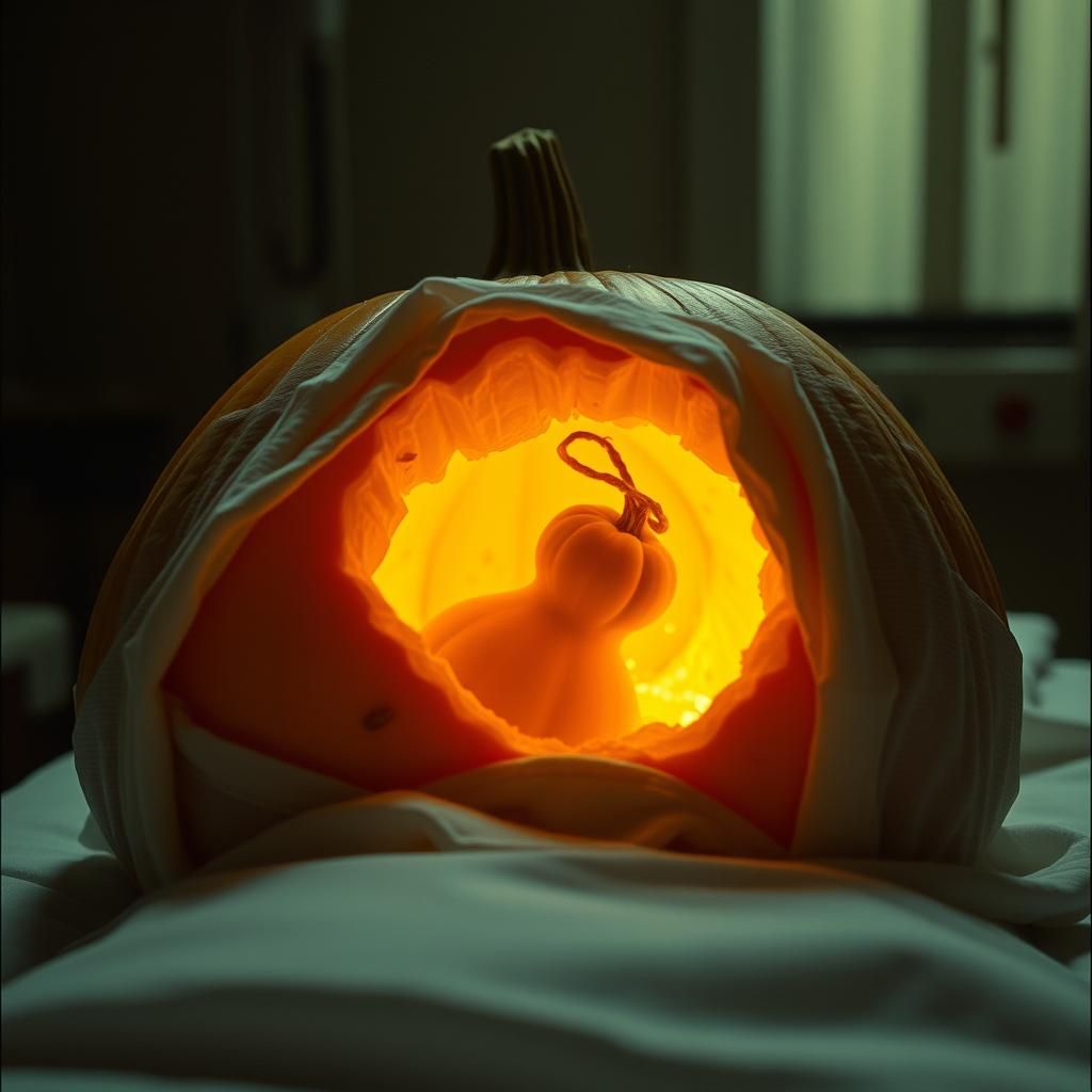 Pumpkin's Birthing Scene in Cinematic Style