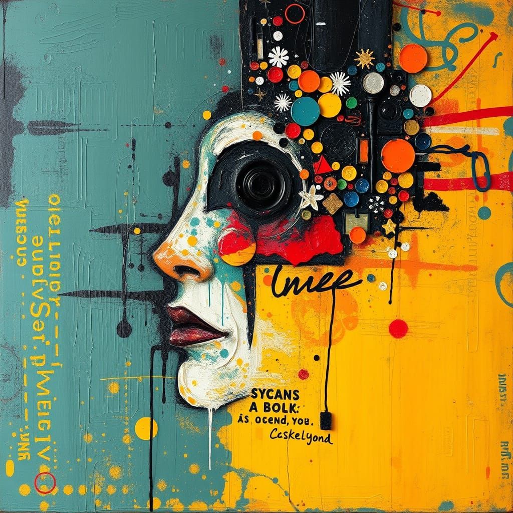 Expressive Mixed Media Painting of Inner World