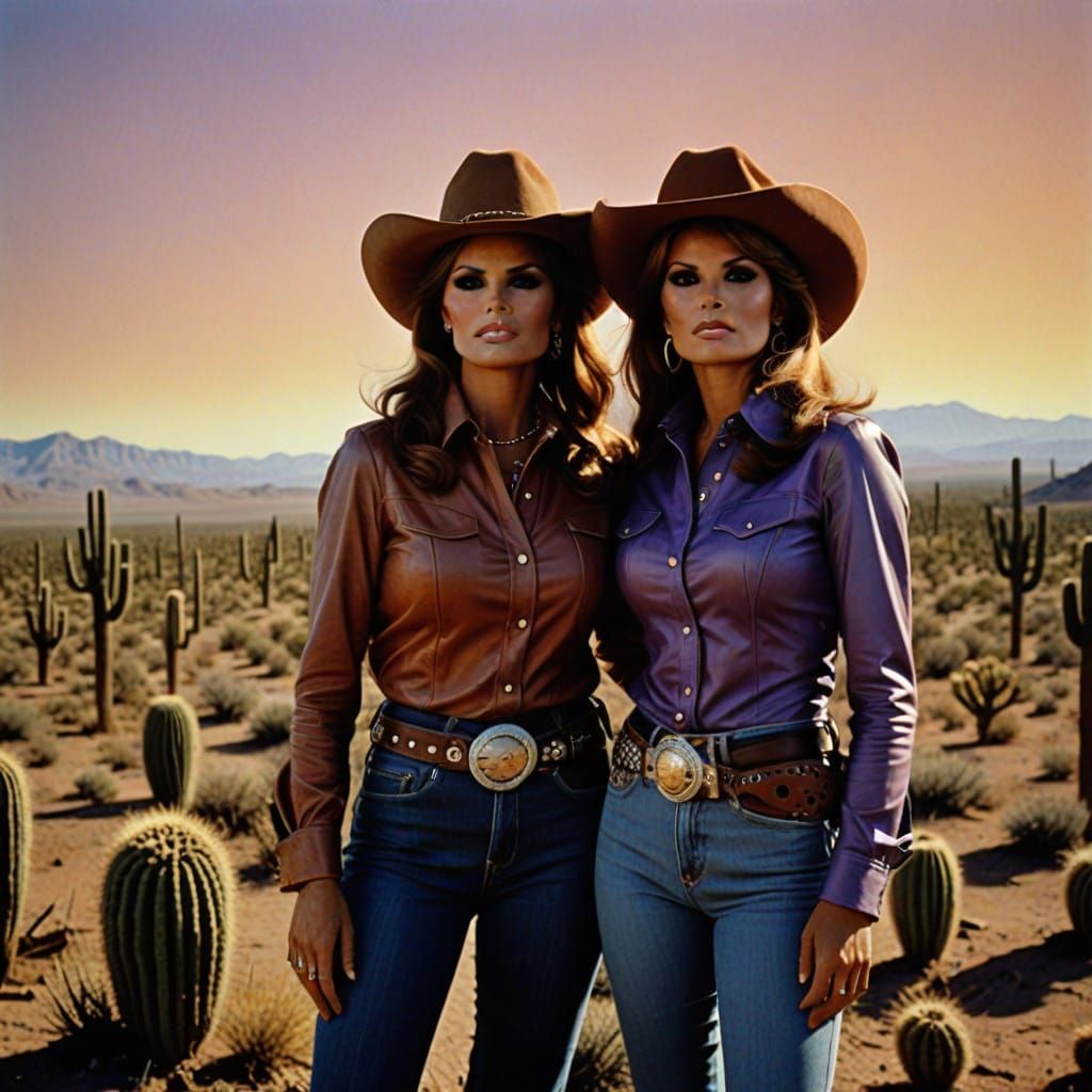 Western Heroines in Pop Art Style